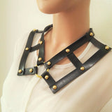 Harajuku Hot Dark Rivet Punk Goth Leather Choker Belt