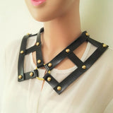 Harajuku Hot Dark Rivet Punk Goth Leather Choker Belt