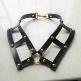 Harajuku Hot Dark Rivet Punk Goth Leather Choker Belt