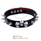 Punk Rock Gothic Collar Choker Leather Skull Spider Rivet Necklace