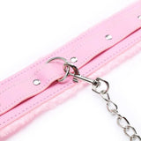 Pink Garter Waist Bondage Cage Straps Fur Fetish Body Chain
