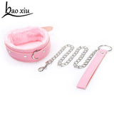 Pink Garter Waist Bondage Cage Straps Fur Fetish Body Chain
