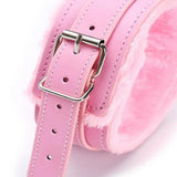 Pink Garter Waist Bondage Cage Straps Fur Fetish Body Chain