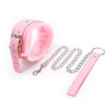 Pink Garter Waist Bondage Cage Straps Fur Fetish Body Chain