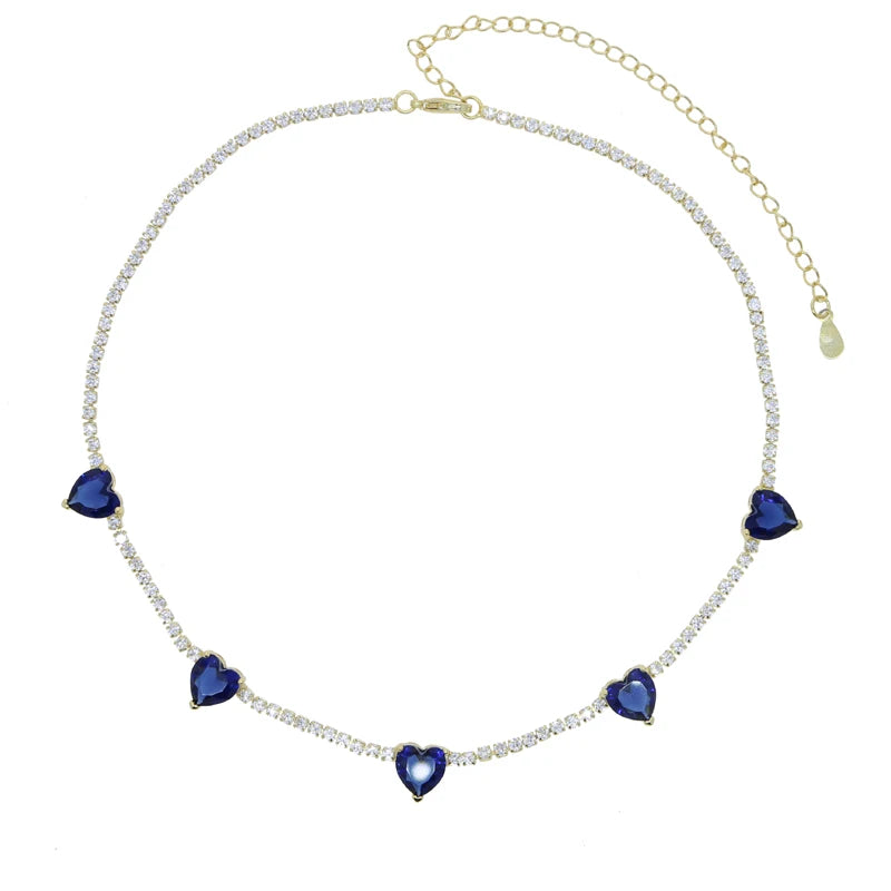 CZ Tennis Choker Necklace Women Birthstone 2MM