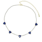 CZ Tennis Choker Necklace Women Birthstone 2MM