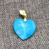 Heart Larimar Jadeite Necklace Pendant 25x25mm