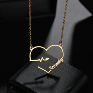 Heart Name Pendant Necklace Personalized Gift
