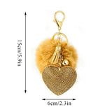 Multicolor Pom-pom Key Chain Heart Pompoms Keychain