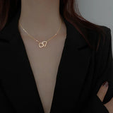 925 Silver Heart Necklace Delicate Choker Geometric Chain Gift