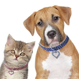 Heart Shaped Pet Necklace Dog Chain Cat Crystal Love Necklace