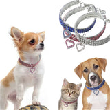Heart Shaped Pet Necklace Dog Chain Cat Crystal Love Necklace
