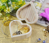 Heart-Shaped Wooden Ring Storage Box Jewelry Case 9*10*4Cm