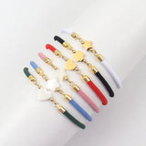 Colorful Rope Bracelet Heart Star Flower Charm Bead Bracelet