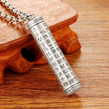 Heart Sutra Pendant Necklace Retro Sweater Chain
