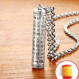 Heart Sutra Pendant Necklace Retro Sweater Chain