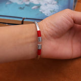 Heart Sutra Zodiac Year Silver Bracelet Men's And Women's Literary Ethnic Style
