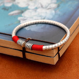 Heart Sutra Zodiac Year Silver Bracelet Men's And Women's Literary Ethnic Style