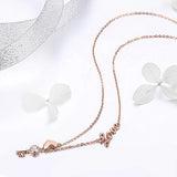 Heart Key Zircon Necklace 100% S925 Silver Love Necklace