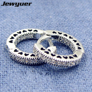 Hearts of Hoop Earrings 925 sterling silver wedding brinco fine 925 jewelry