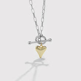 Heart Pendant Necklace 18K Gold Plated 925 Silver Chain for Women