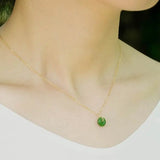 Hetian Jade Green Jade Necklace Peace Buckle Jade Pendant Female Accessories