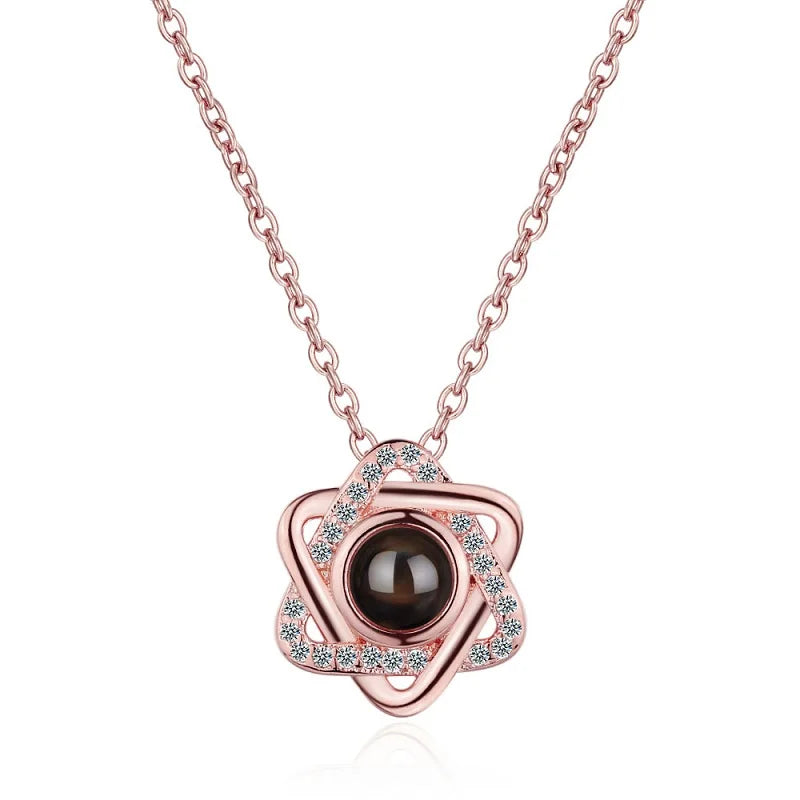 Hexagram Zircon Choker Necklace Xmas