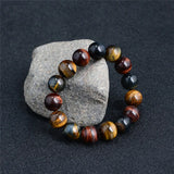 Natural Tiger Eye Bracelet 14mm Beads Gift Men Women