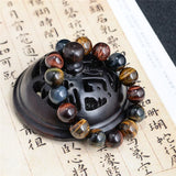 Natural Tiger Eye Bracelet 14mm Beads Gift Men Women