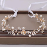 Wedding Bridal Hair Accessories Rhinestone Flower Pearl Headband