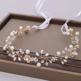 Wedding Bridal Hair Accessories Rhinestone Flower Pearl Headband