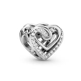 925 Sterling Silver Enamel Heart Charm for Romantic DIY Jewelry