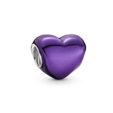 925 Sterling Silver Enamel Heart Charm for Romantic DIY Jewelry