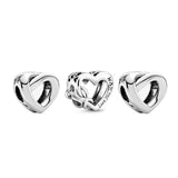 925 Sterling Silver Heart-shaped Beaded Mother's Gift Set