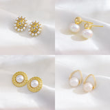 18K Plated Stainless Steel Stud Earrings for Women