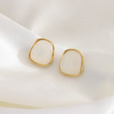 18K Plated Stainless Steel Stud Earrings for Women