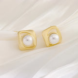 18K Plated Stainless Steel Stud Earrings for Women