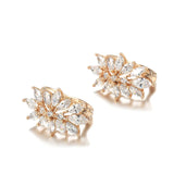 Delicate Cut Zircon Clip Earrings Perfect for Bridal Wedding