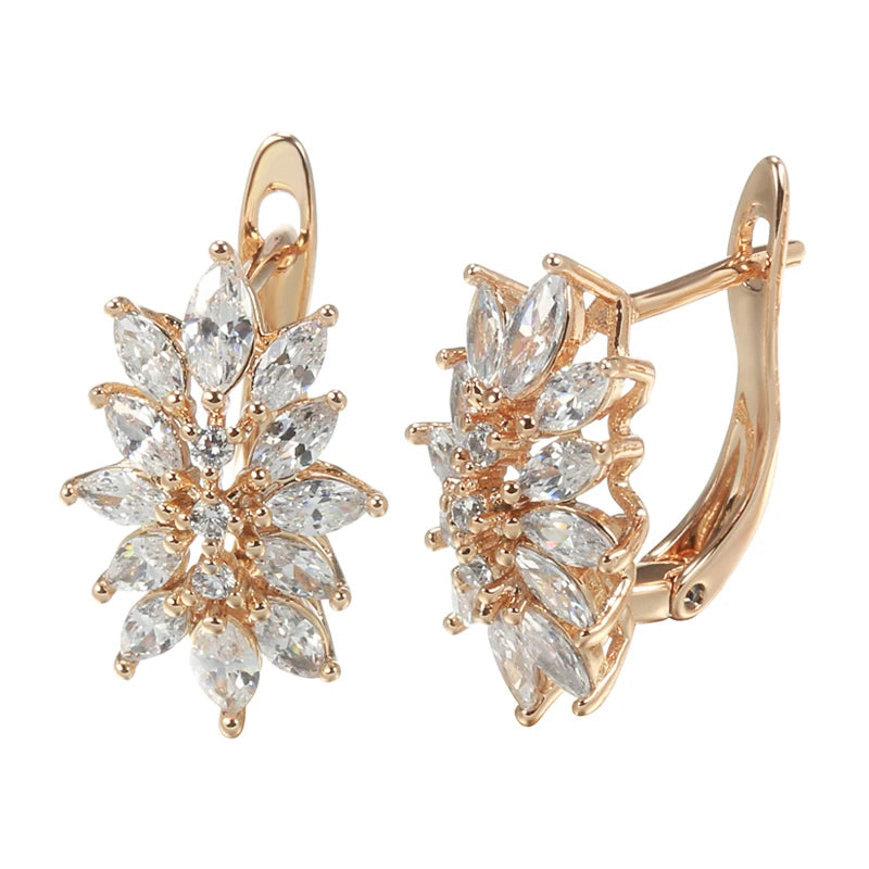 Delicate Cut Zircon Clip Earrings Perfect for Bridal Wedding