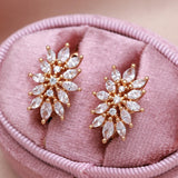 Delicate Cut Zircon Clip Earrings Perfect for Bridal Wedding