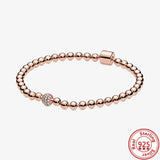 925 Silver Family Tree Zircon Love Bracelet Charms DIY