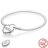 925 Silver Family Tree Zircon Love Bracelet Charms DIY