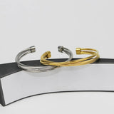 Adjustable Twisted Wire Cross Bracelet Love Bangle For Women