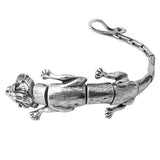 Men's Lion Skeleton Cuff Bangle Bracelet Stainless Steel Polished Silver 35mm