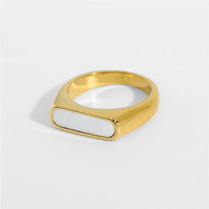 18K Plated Stainless Steel Ring with Drip Oil Design