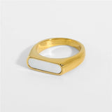 18K Plated Stainless Steel Ring with Drip Oil Design