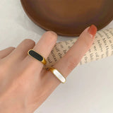 18K Plated Stainless Steel Ring with Drip Oil Design
