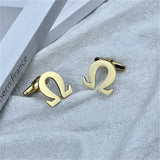 Greek Letters Cufflinks Stainless Steel Men's French Shirt Classic Gift