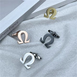 Greek Letters Cufflinks Stainless Steel Men's French Shirt Classic Gift