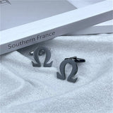 Greek Letters Cufflinks Stainless Steel Men's French Shirt Classic Gift